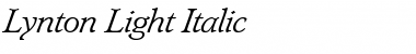 Lynton BQ Light Italic