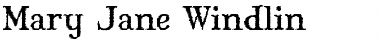 Mary Jane Windlin Regular Font