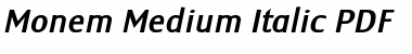 Monem Medium Italic Font