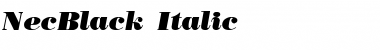NecBlack Italic Regular Font