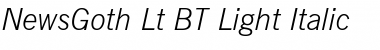NewsGoth Lt BT Light Italic Font