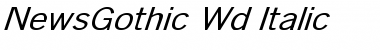 NewsGothic Wd Italic Italic Font
