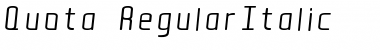 Quota Regular Italic Font