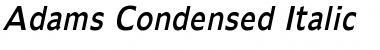 Adams Condensed Italic Font