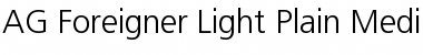AG Foreigner Light-Plain Medium Font