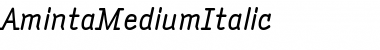 AmintaMediumItalic Regular Font