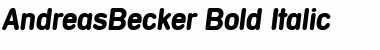 AndreasBecker Bold Italic Font