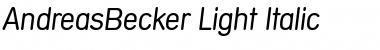 AndreasBecker-Light Italic Font