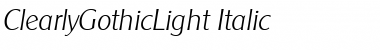 ClearlyGothicLight Italic