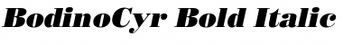 BodinoCyr Bold Italic Font