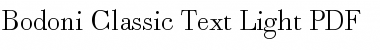 Bodoni Classic Text Light Regular Font