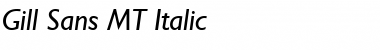Gill Sans MT Italic Font