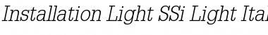 Installation Light SSi Light Italic Font